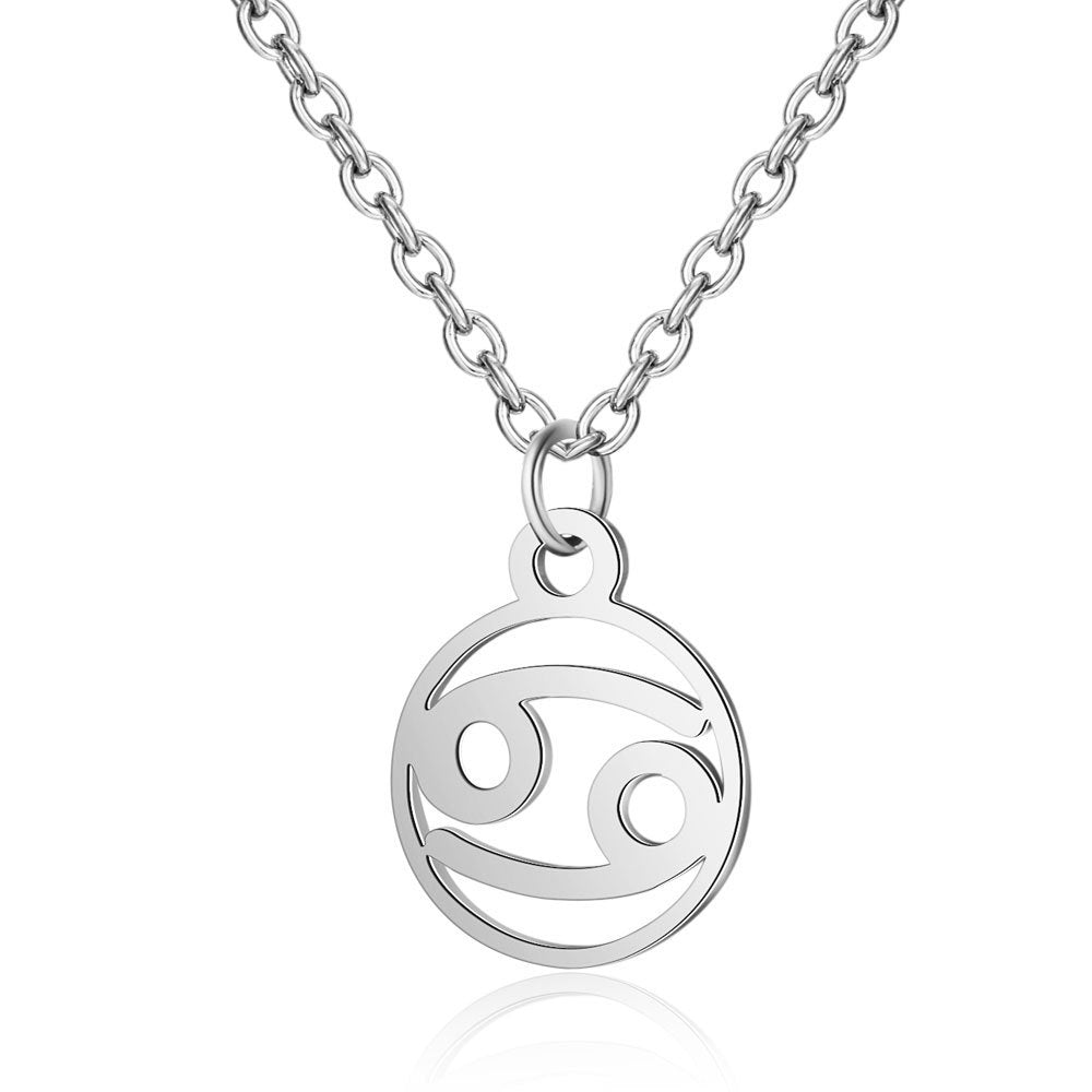 Wholesale Zodiac Pendant Titanium Steel Necklace